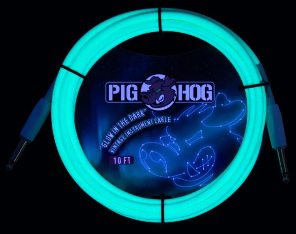 PIG HOG GLOW IN THE DARK INSTRUMENT CABLE, 10FT