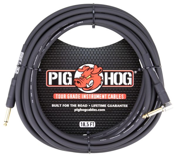 PIG HOG 18.5' STRUKTURE INSTRUMENT CABLE, 1/4" -1/4" RIGHT ANGLE,