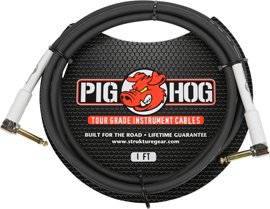 PIG HOG 1' STRUKTURE INSTRUMENT CABLE, 1/4" RIGHT ANGLE - 1/4" RI