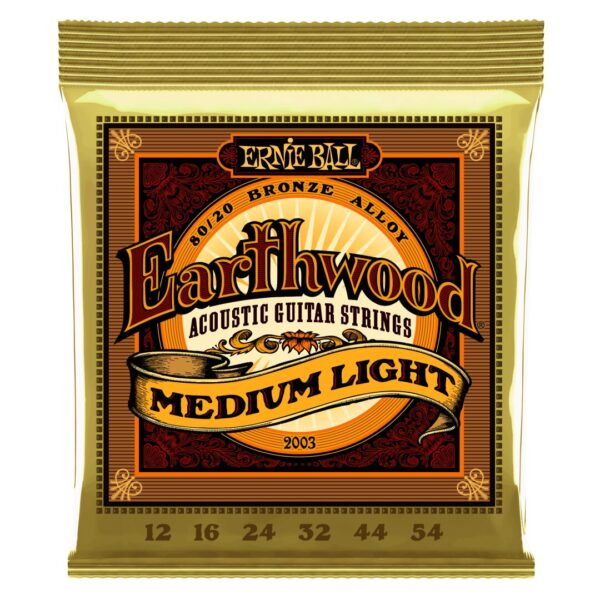 Earthwood Medium Light 80/20 Bronze Acoustic Guitar Strings - 12-54 Ga
