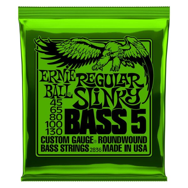 Regular Slinky 5-String Nickel Wound Electric Bass Strings - 45-130 Ga