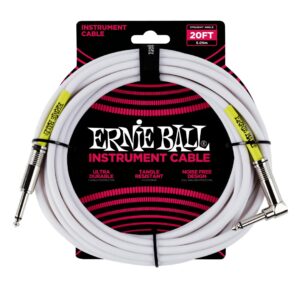 20' Straight / Angle Instrument Cable - White