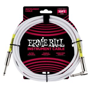 10' Straight / Angle Instrument Cable - White