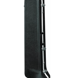The MBT MBTTB hard trombone case is made of hard plastic with an aluminum valence and plush interior. It is suitable for most all small or medium bore tenor trombones with bells up to 8.5 inches in diameter. Includes two small internal compartments for mouthpieces and small accessories, plus a shoulder strap. Not for use with instruments that have F attachments.