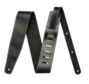 Fender's 2.5" Leather guitar strap offers a luxurious and comfortable feel. The sturdy genuine leather top sports an elegant oil finish while the backing is crafted from 5oz. cowhide leather. This strap adjusts from 44.5" to 53" long, making it ideal for guitarists of any height. Features 2.5"-wide guitar strap Crafted from oil leather Adjustable sizing from 44.5" to 53" Made in Canada