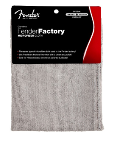 Get that new-from-the-factory shine with a genuine Fender Factory Microfiber Cloth - the same cloth used in Fender manufacturing facilities on brand-new instruments. With its fine yet durable microfiber construction, this cloth is great for maintaining the look of any instrument, letting you show off your sheen without scratches or smudges. Features Compatible with all finishes, including nitrocellulose