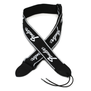 There's no better way to simultaneously maintain optimal comfort and timeless Fender style than this durable woven 2" wide guitar strap. Features Fully adjustable length (30"-51") provides a versatile fit for most players. Reinforced leather ends and polyester backing provide durability and stability during every performance. Contrasting white stitching and Fender logos deliver an all-around traditional look.