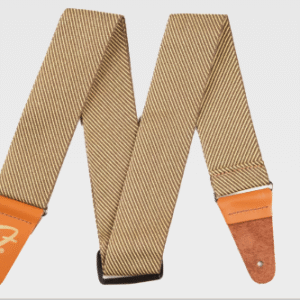 Make a bold statement with the timeless look of Fender tweed, thanks to this lightweight yet durable 2" guitar strap.FeaturesFully adjustable length (40"-55") provides a versatile fit for most players.Classic tweed material imparts a vintage-style vibe.Embossed gold Fender "F" logo on reinforced leather ends adds an extra cosmetic touch and uncompromised durability.