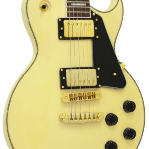 The Aria Pro II PE-350CST is the perfect mix of playability, versatility, and affordability. PE-Series guitars have a lightweight, streamlined design, that includes the Aria exclusive, heel-less cutaway neck joint. These guitars are nicely accented with gold hardware and a triple lined binding that hugs every curve. Get that vintage look without the vintage price. • Body: Basswood, Carved Top • Neck: Okoume, Heel-less Set Neck • Fingerboard: Rosewood • Frets: 22F • Scale: 628mm (24-3/4″) • Pickups: CPH-1 x 2 (Alnico-5) “Aria Classic Power” • Controls: 2 x Volume, 2 x Tone, 3-way PU selector SW • Tailpiece: Aria Original SPT bridge and QH tailpiece • Hardware: Gold